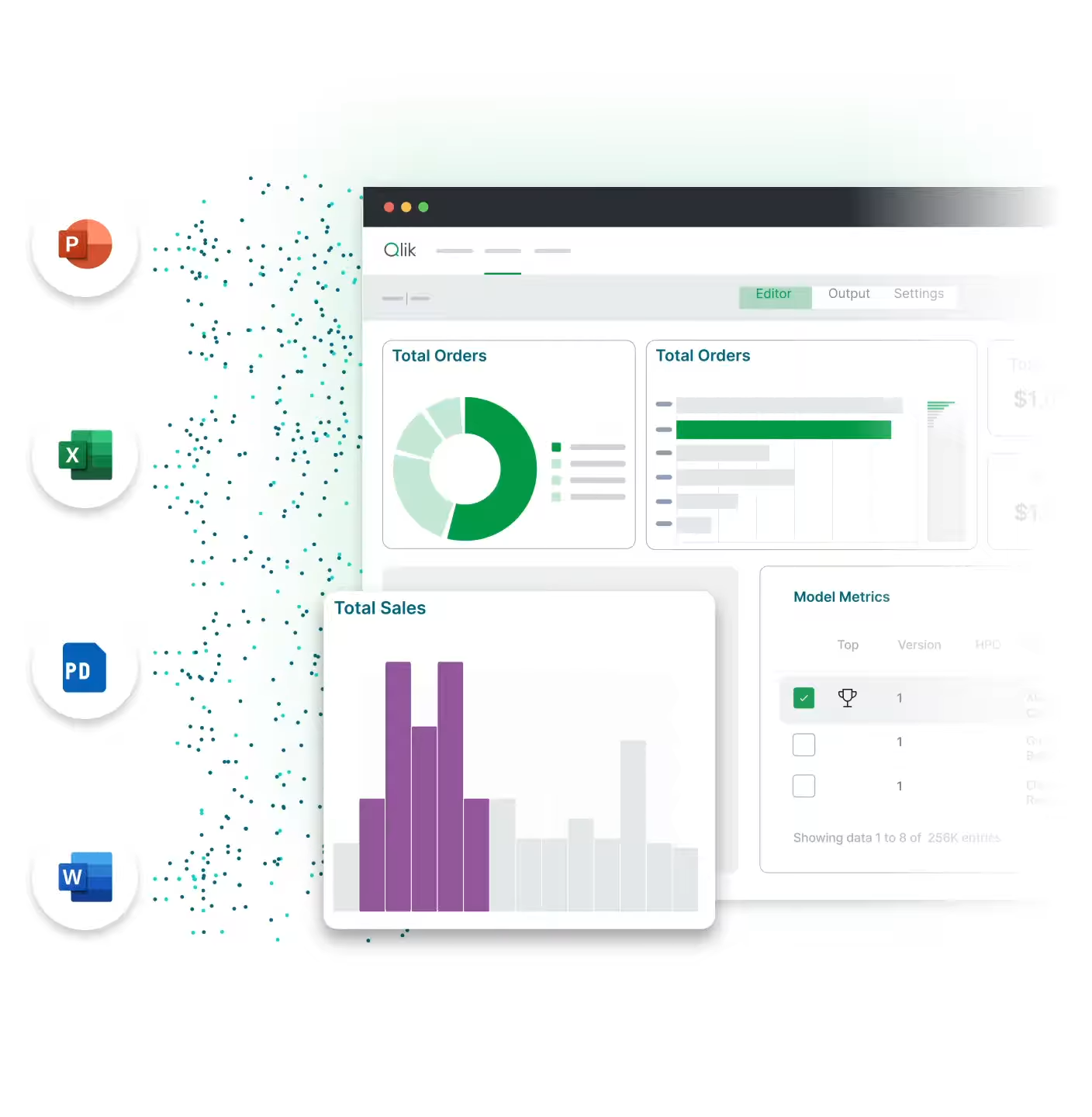 Qlik Reporting Services supports Office